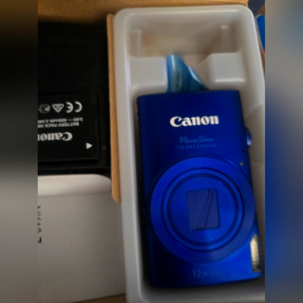 Canon ELPH 170IS Blue Digital Camera with Glossy Finish Power Shot 12X